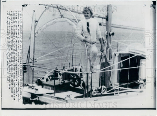 1969 1st Female Solo Pacific Crossing Press Photo - Historic Images
