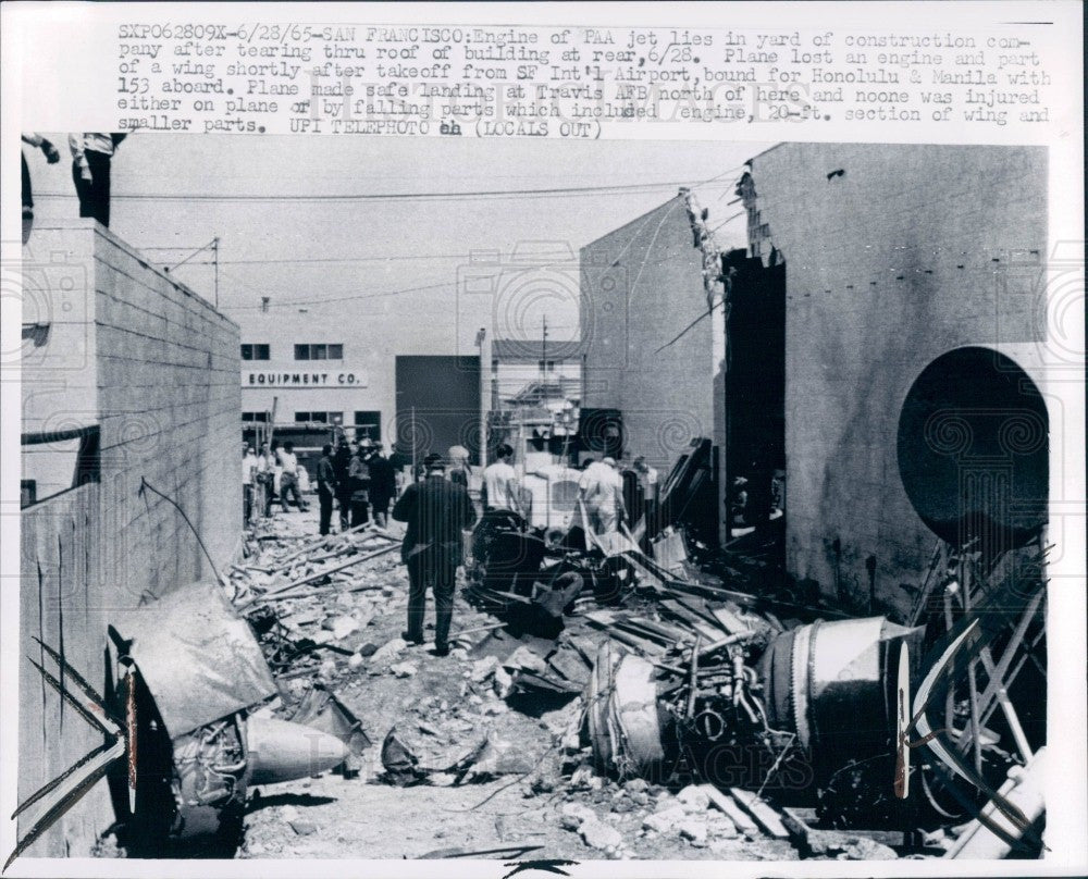 1965 San Fran PAA Jet Loses Engine Press Photo - Historic Images