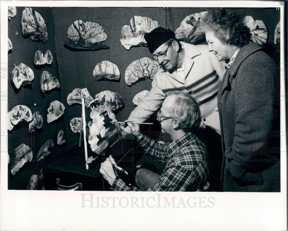 1980 Mushroom Artist Larry Schneider Press Photo - Historic Images