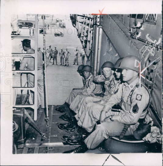 1955 GI's On Board for Redeployment Press Photo - Historic Images