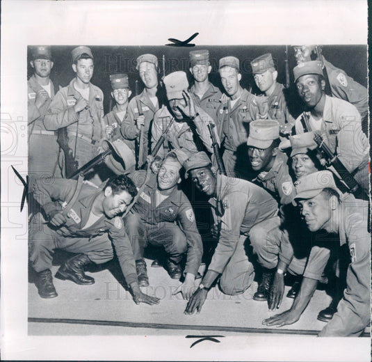 1955 GI's Aboard Crippled Globemaster Press Photo - Historic Images