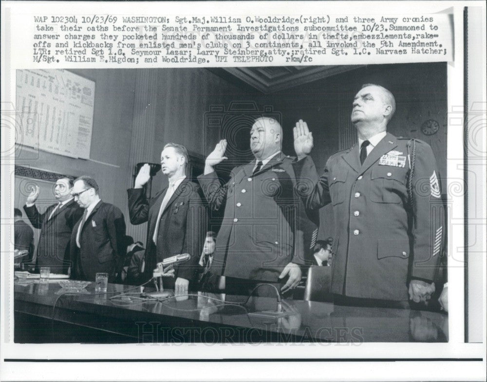 1969 Army Cronies Embezzle Charges Press Photo - Historic Images