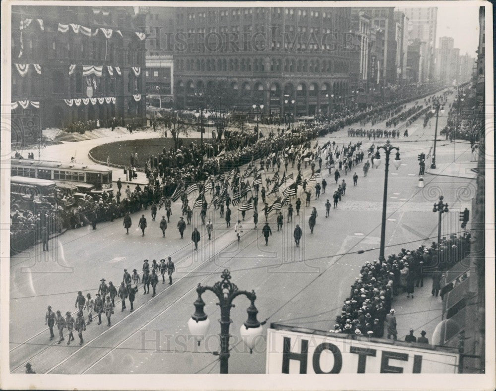 1934 Detroit Armistice Day Parade Press Photo - Historic Images