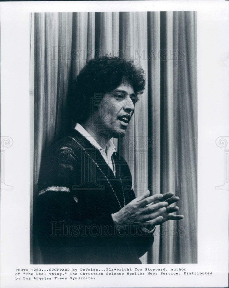 1983 Playwright Tom Stoppard Press Photo - Historic Images