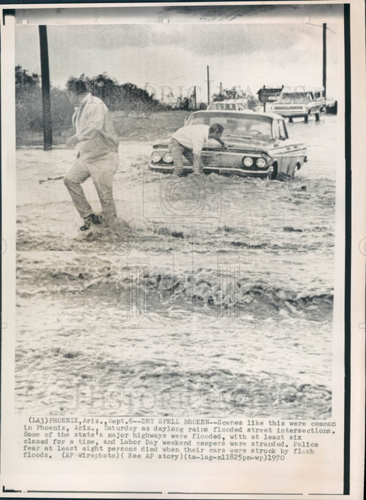 1970 Phoenix Arizona Floods Press Photo - Historic Images