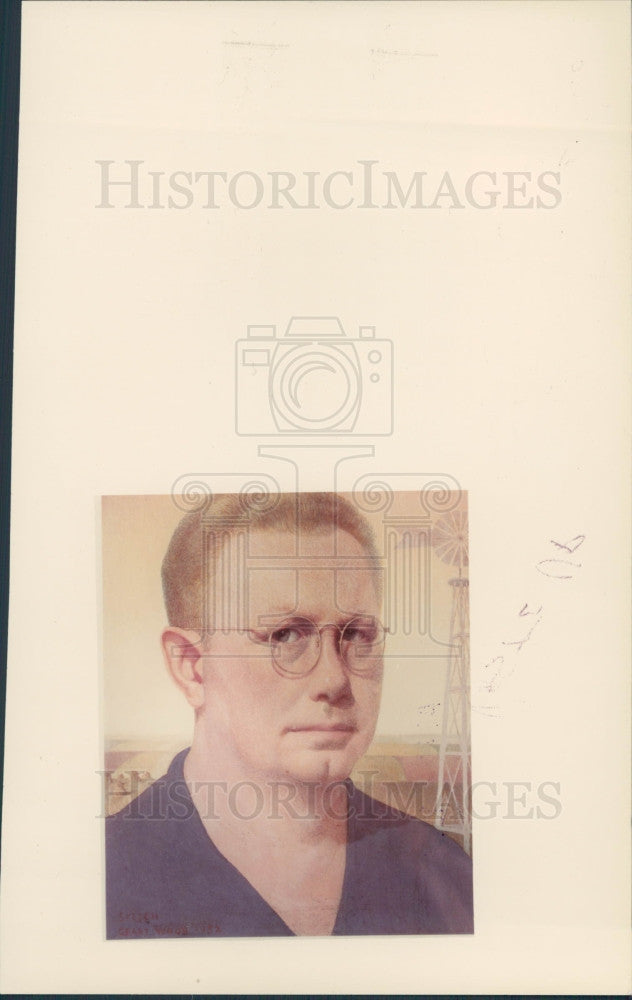 1983 Artist Grant Wood Self Portrait Press Photo - Historic Images