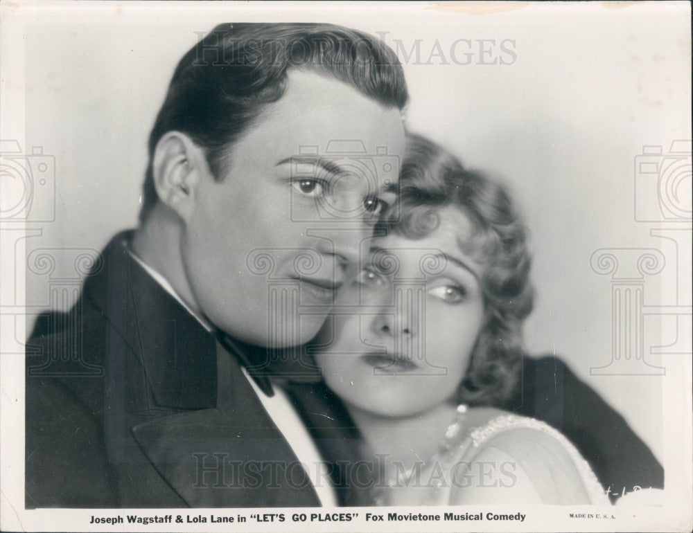1930 Actors Joseph Wagstaff Lola Lane Press Photo - Historic Images