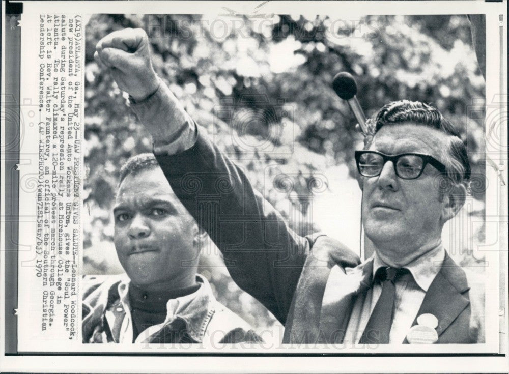 1970 Detroit UAW Pres Leonard Woodcock Press Photo - Historic Images