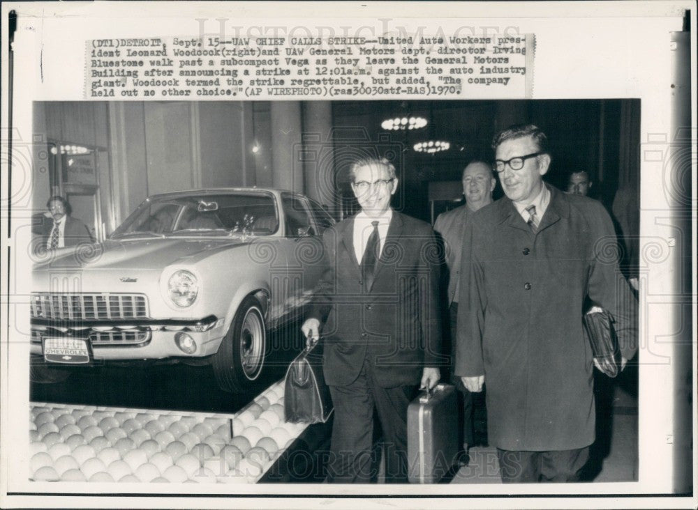 1970 Detroit UAW Pres Leonard Woodcock Press Photo - Historic Images