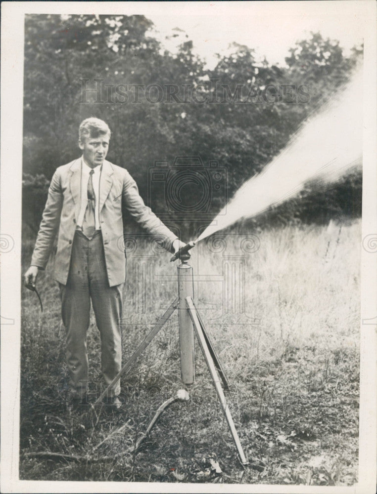 1931 Rain Gun Inventor Press Photo - Historic Images