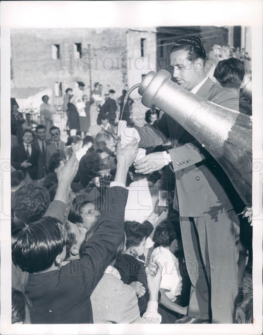 1946 Marino Italy Wine Fountain Press Photo - Historic Images