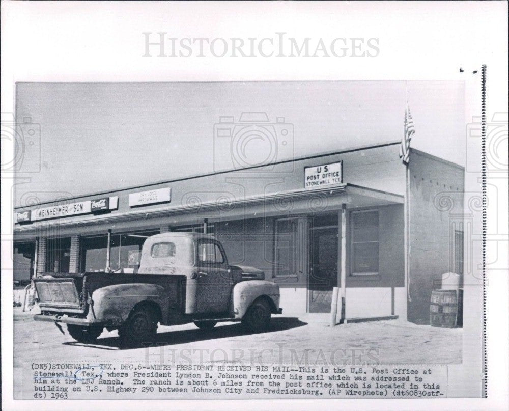 1963 Stonewall Texas Post Office Press Photo - Historic Images