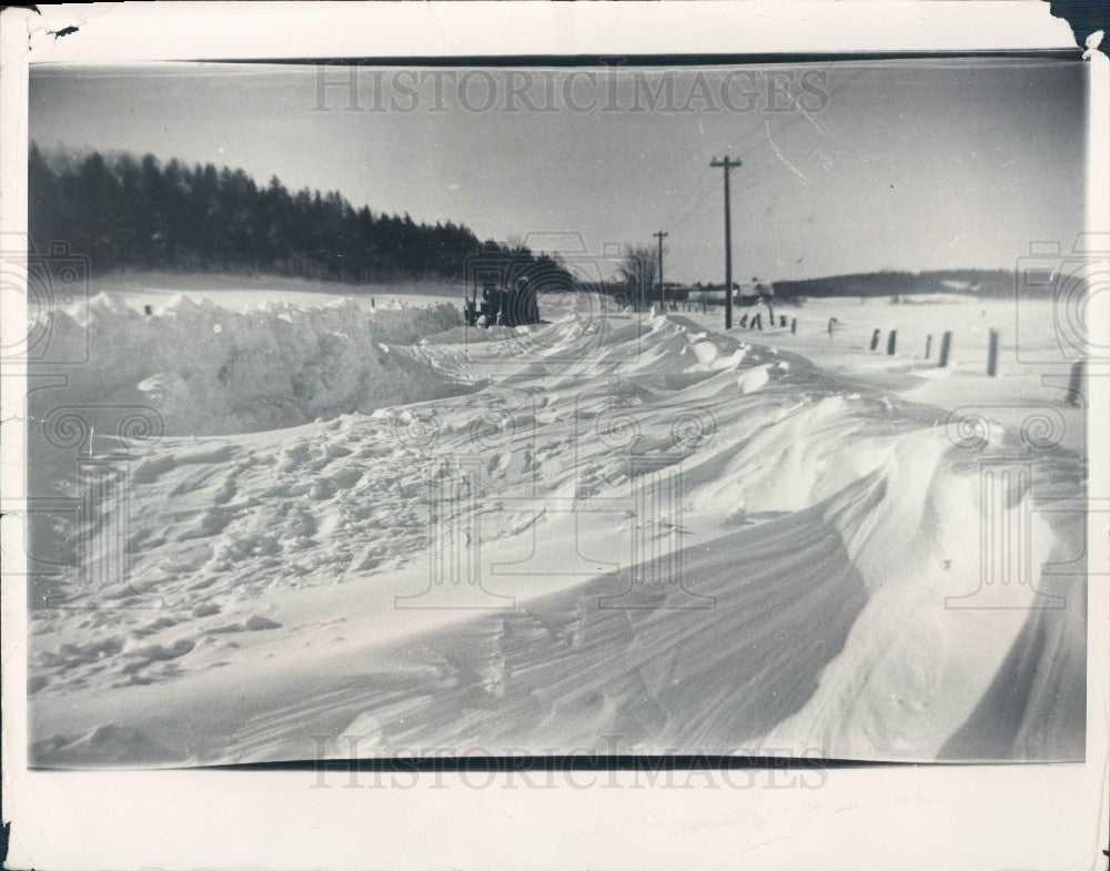 1938 Upper Pen HWY Michigan Snow Plow Press Photo - Historic Images