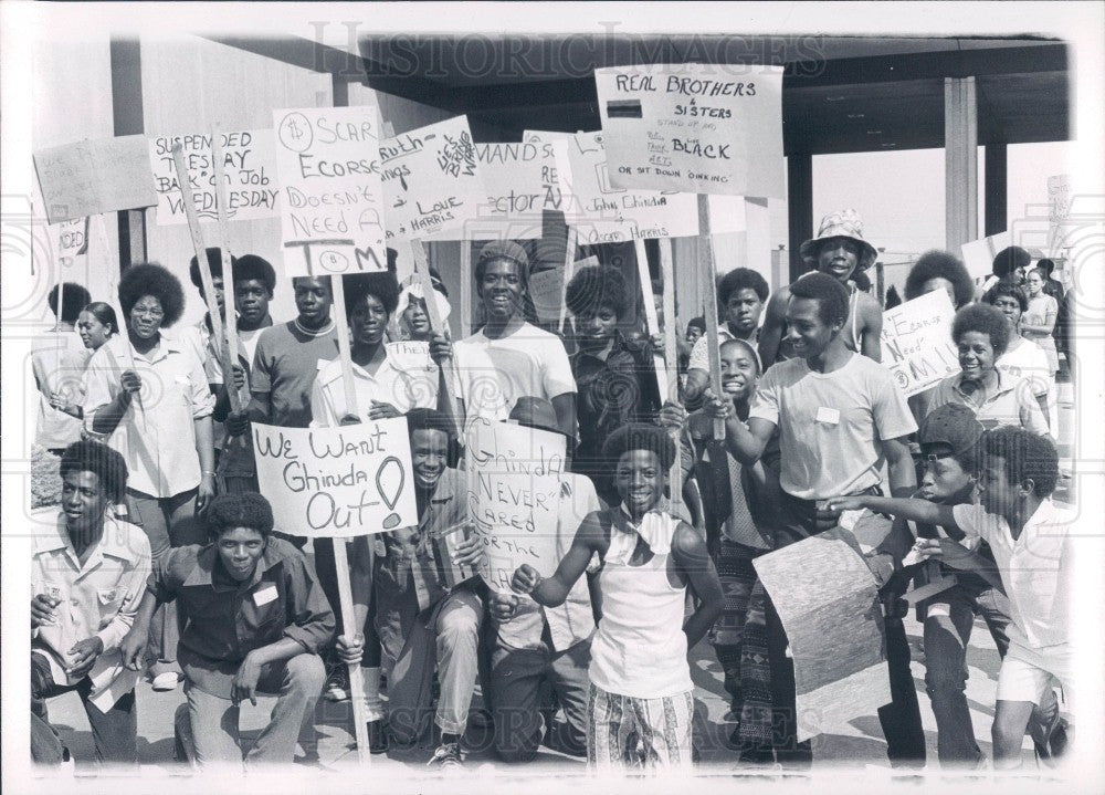 1971 Protest Recr. Director Ecorse Michigan Press Photo - Historic Images