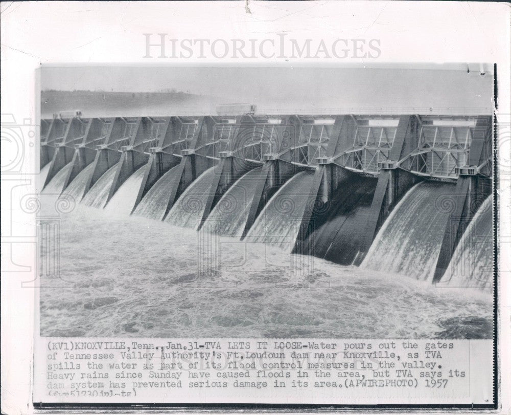 1957 TVA Ft Loudoun Dam Knoxville TN Press Photo - Historic Images