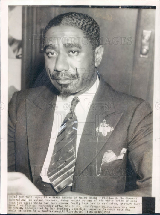 1938 Harlem Animal Trainer William Stewart Press Photo - Historic Images