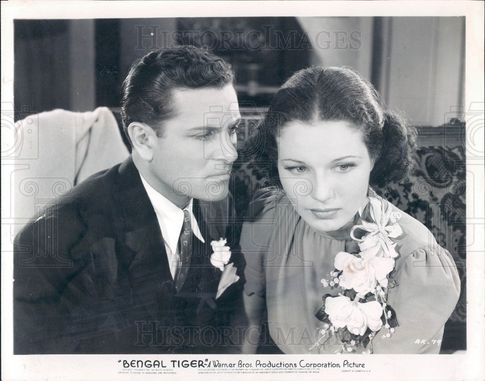 1936 Actors Warren Hull June Travis Press Photo - Historic Images