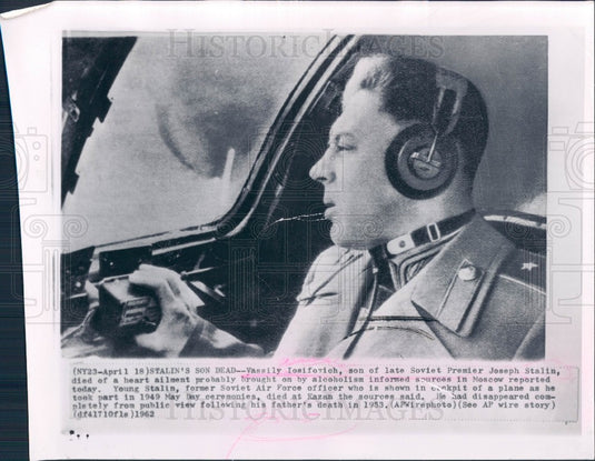 1962 Russia Lt Gen Vassily Stalin Press Photo - Historic Images