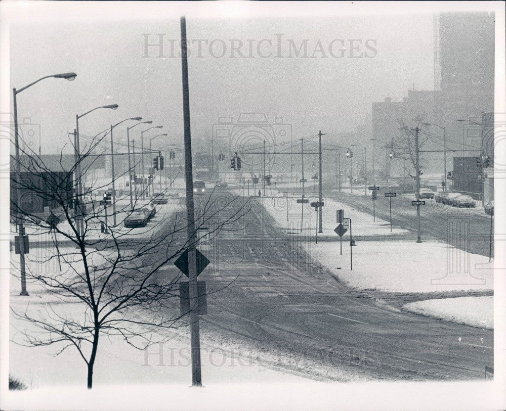 1973 Detroit Snow Storm Press Photo - Historic Images