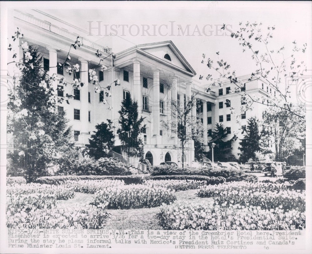 1956 West Virginia Greenbriar Hotel Press Photo - Historic Images