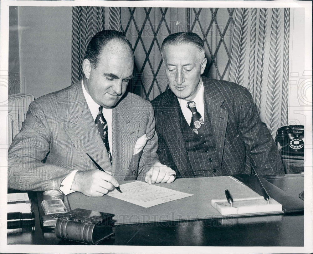 1948 Detroit MI Sports Announcer Ty Tyson Press Photo - Historic Images