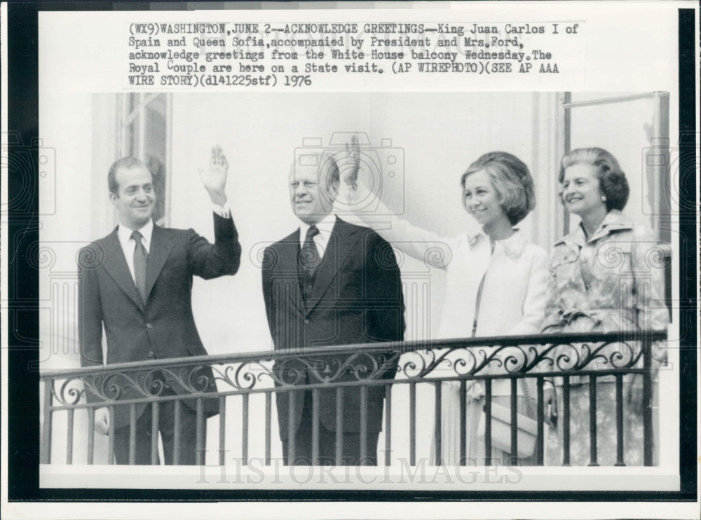 1976 King Queen Spain &amp; Pres and Mrs. Ford Press Photo - Historic Images