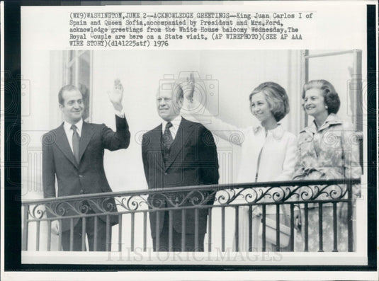 1976 King Queen Spain & Pres and Mrs. Ford Press Photo - Historic Images