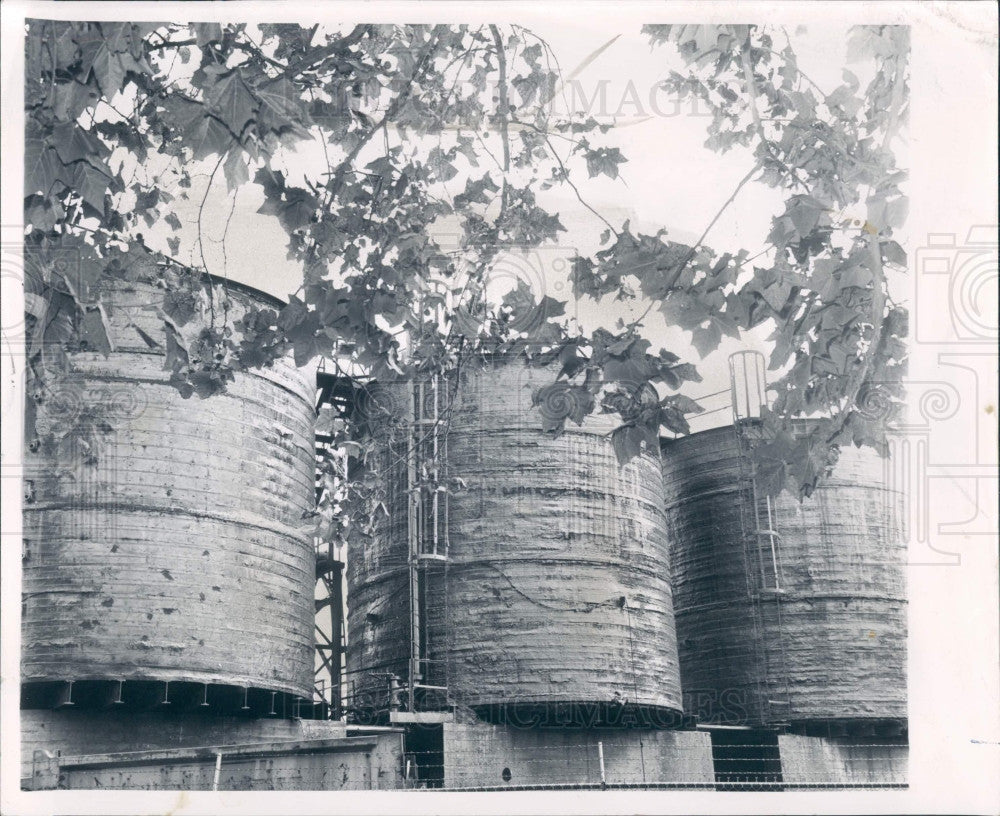 1963 Detroit Zug Island Storage Tanks Press Photo - Historic Images