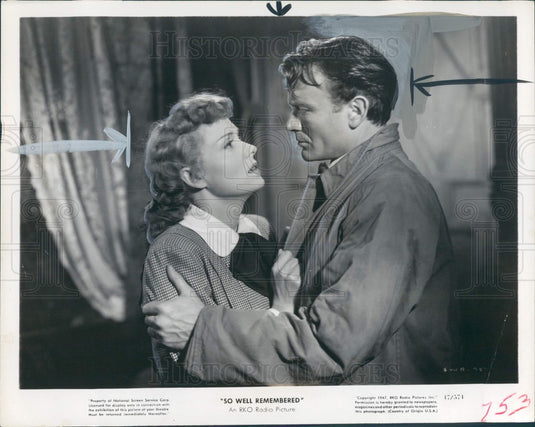 1948 Actors John Mills Martha Scott Press Photo - Historic Images