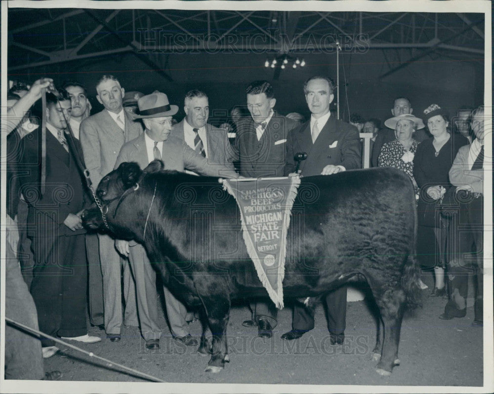 1938 Detroit State Fair Cow Champ Press Photo - Historic Images