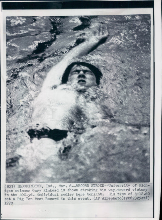 1970 Michigan Swimmer Gary Kinkead Press Photo - Historic Images