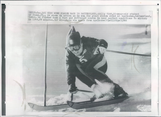 1966 US Skier Bill Kidd Press Photo - Historic Images