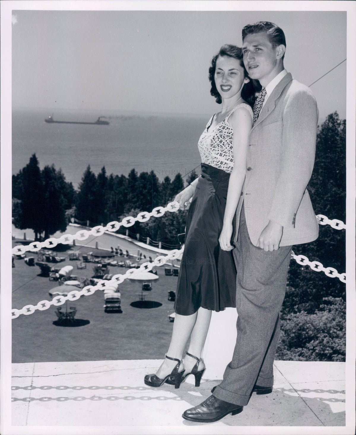 1947 Mackinac Island MI Grand Hotel Press Photo - Historic Images