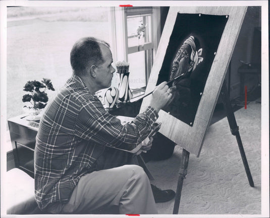 1958 Artist Aviator Major Ralph Filburn II Press Photo - Historic Images