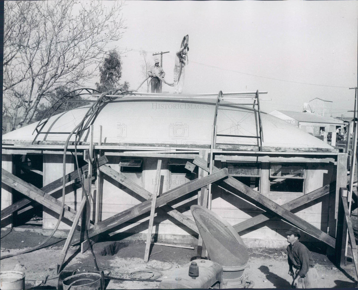 1950 Concrete House Construction Press Photo - Historic Images