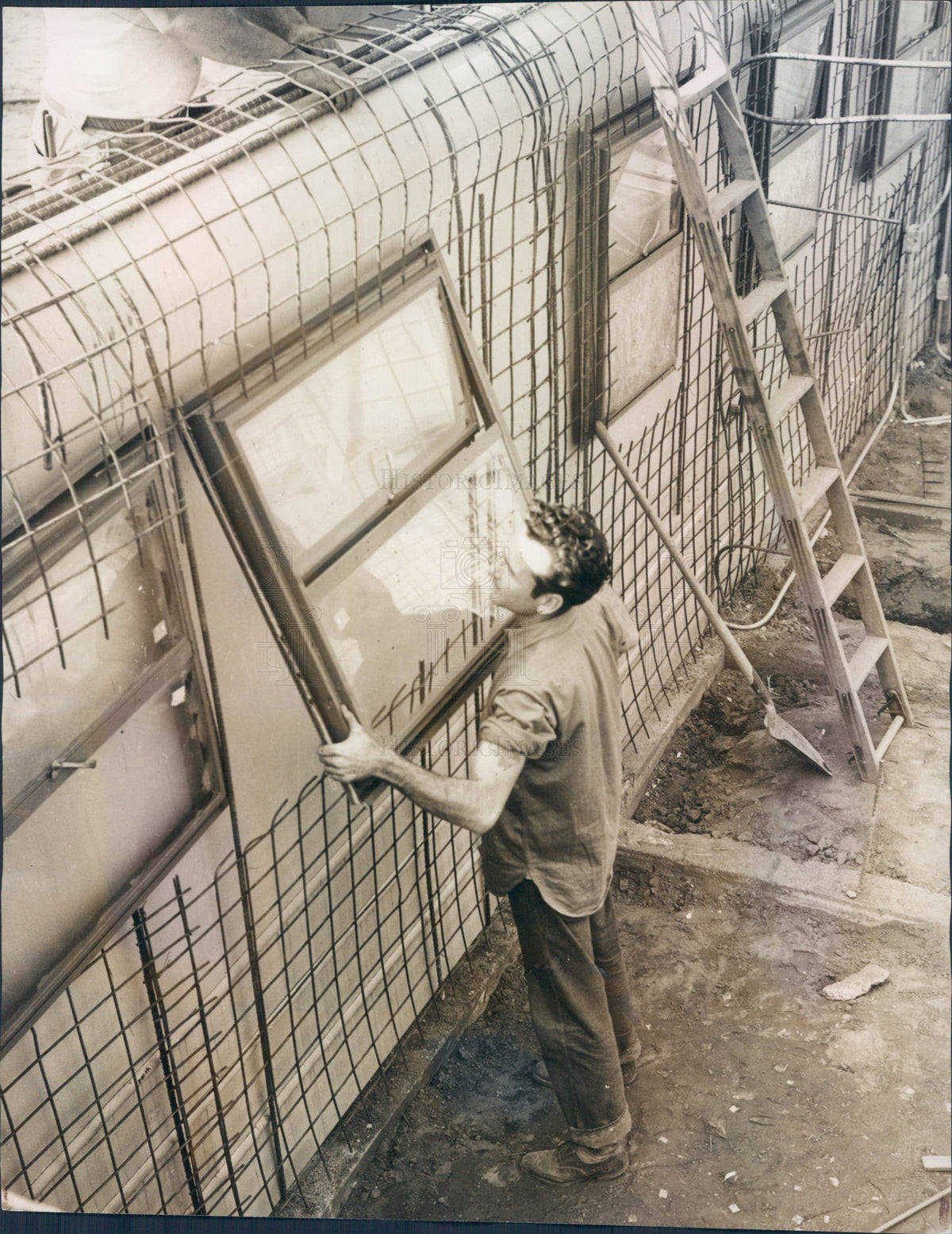 1950 Concrete House Construction Press Photo - Historic Images