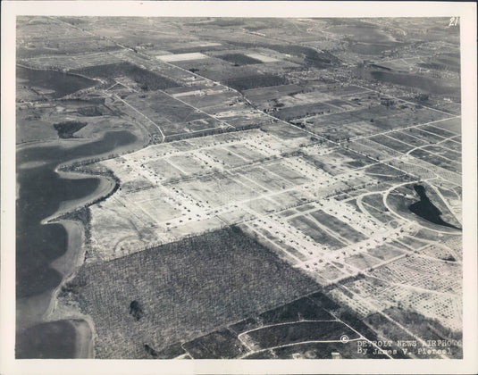 1936 MI Couzens Housing Project Aerial Press Photo - Historic Images