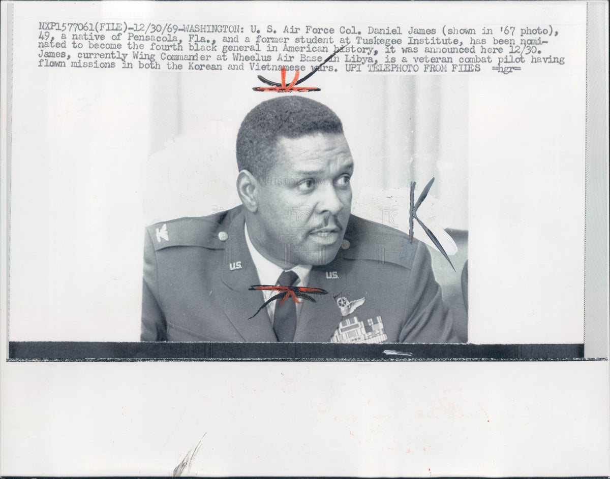 1969 USAF Colonel Daniel James Press Photo - Historic Images