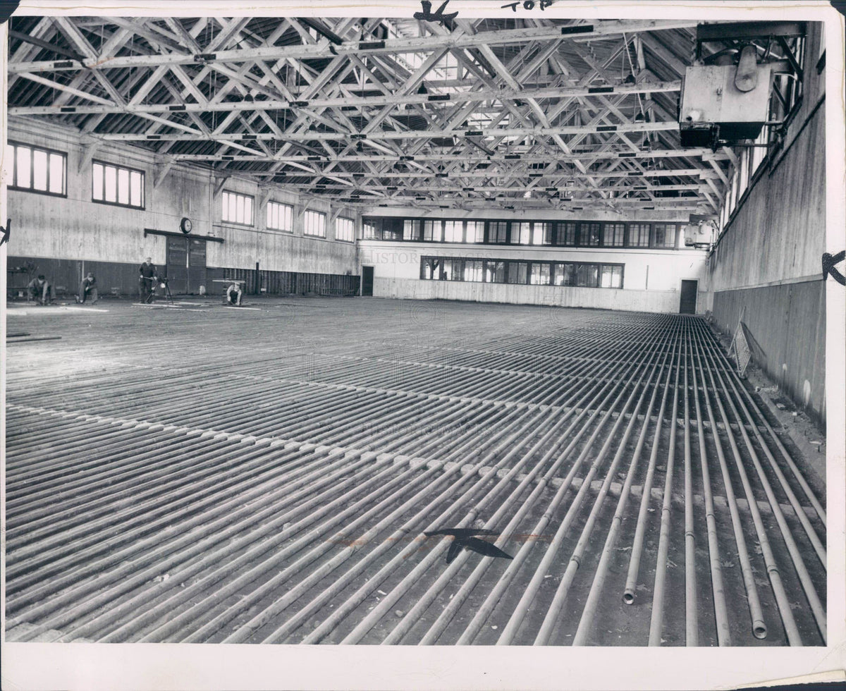 1949 Detroit Skating Rink Construction Press Photo - Historic Images