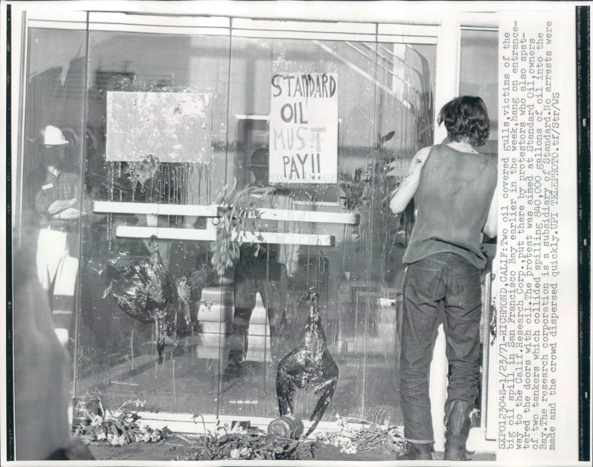 1971 San Francisco Oil Spill Protest Press Photo - Historic Images