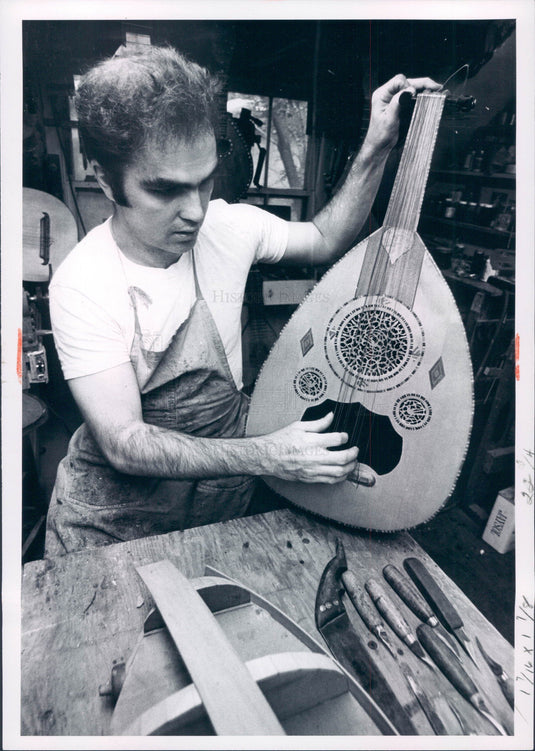 1966 Making Musical Instrument Oud Press Photo - Historic Images