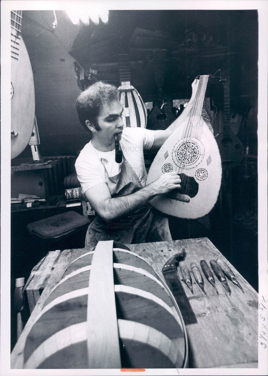 1966 Making Musical Instrument Oud Press Photo - Historic Images