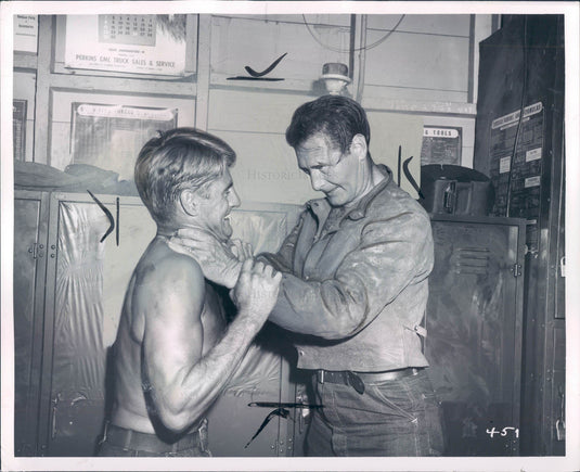 1954 Actors Bill Kennedy & Elroy Hirsch Press Photo - Historic Images