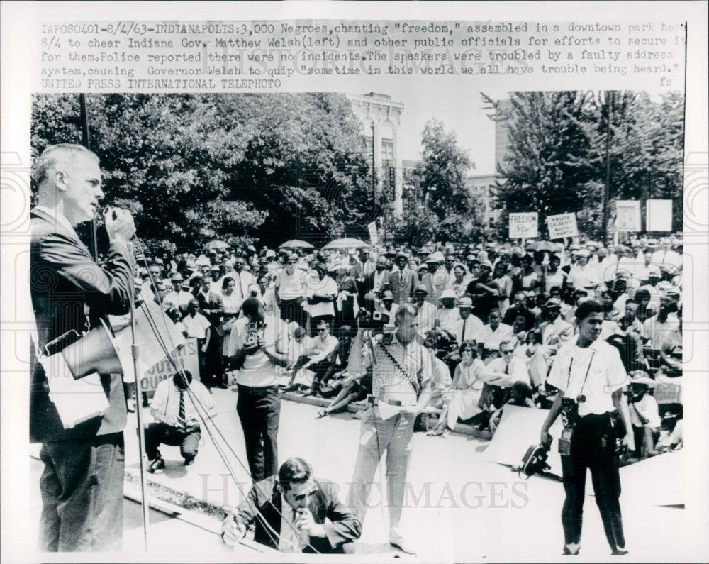 1963 Indianapolis Gov Matthew Welsh Press Photo - Historic Images