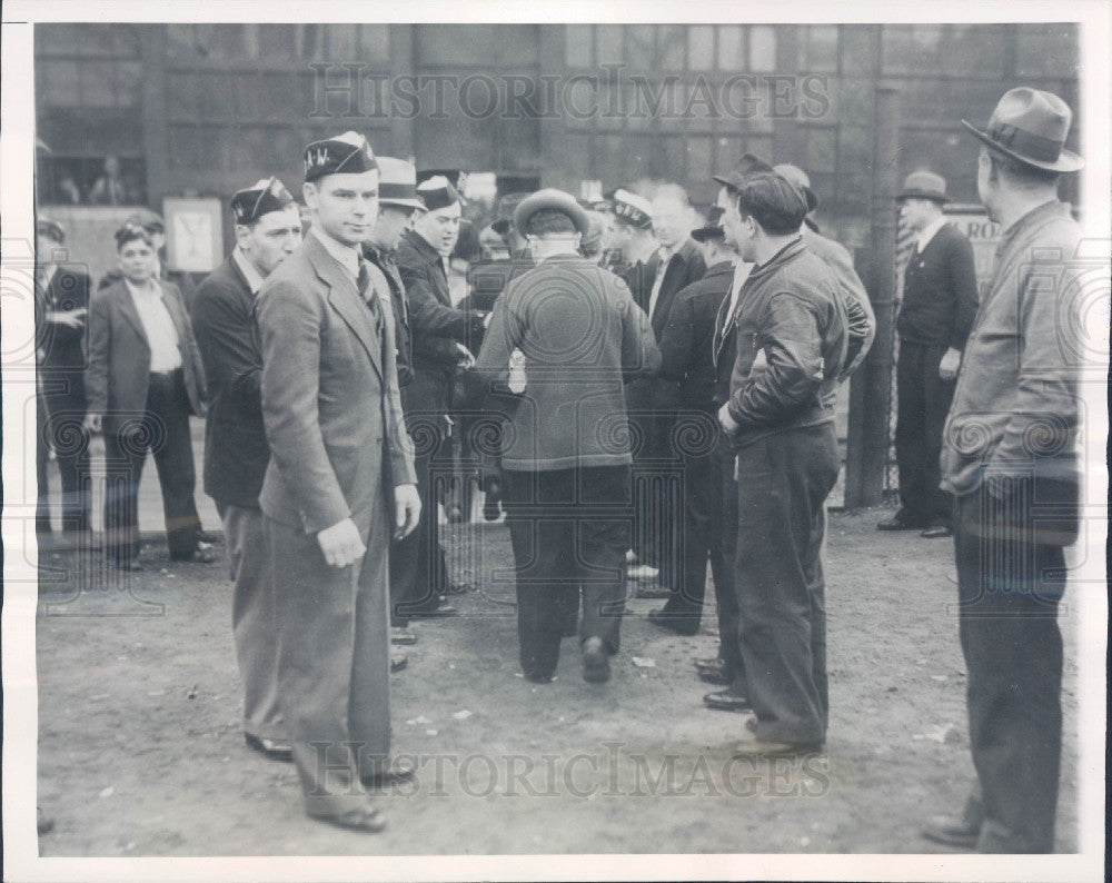 1938 Detroit UAW Dues Drive Briggs Plant Press Photo - Historic Images