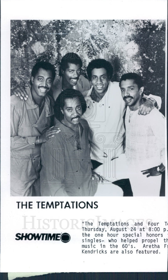 1986 Music Group The Temptations Press Photo - Historic Images
