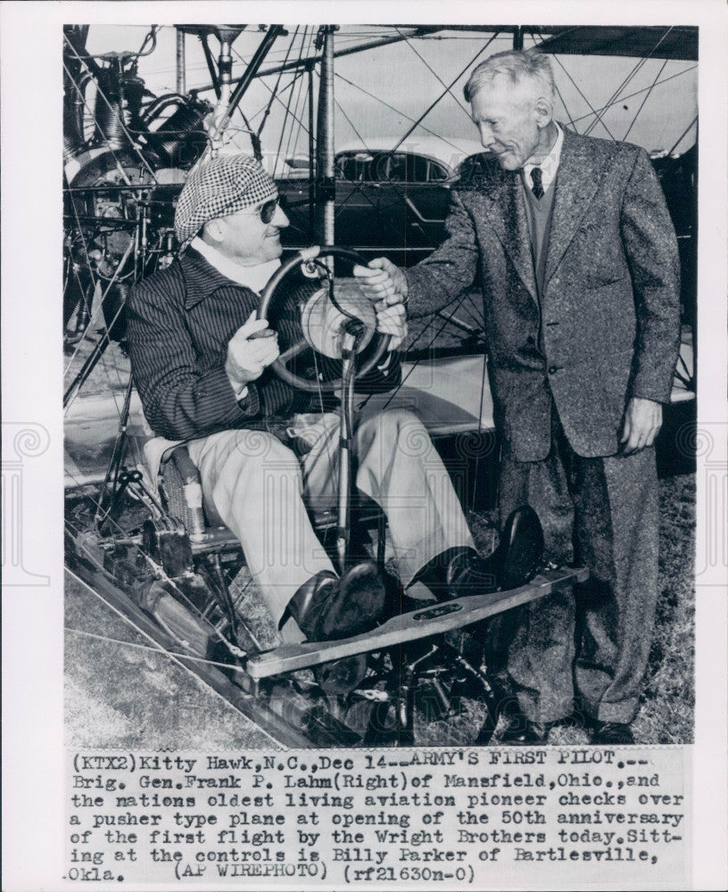 1953 General Frank Lahm First Army Pilot Press Photo - Historic Images