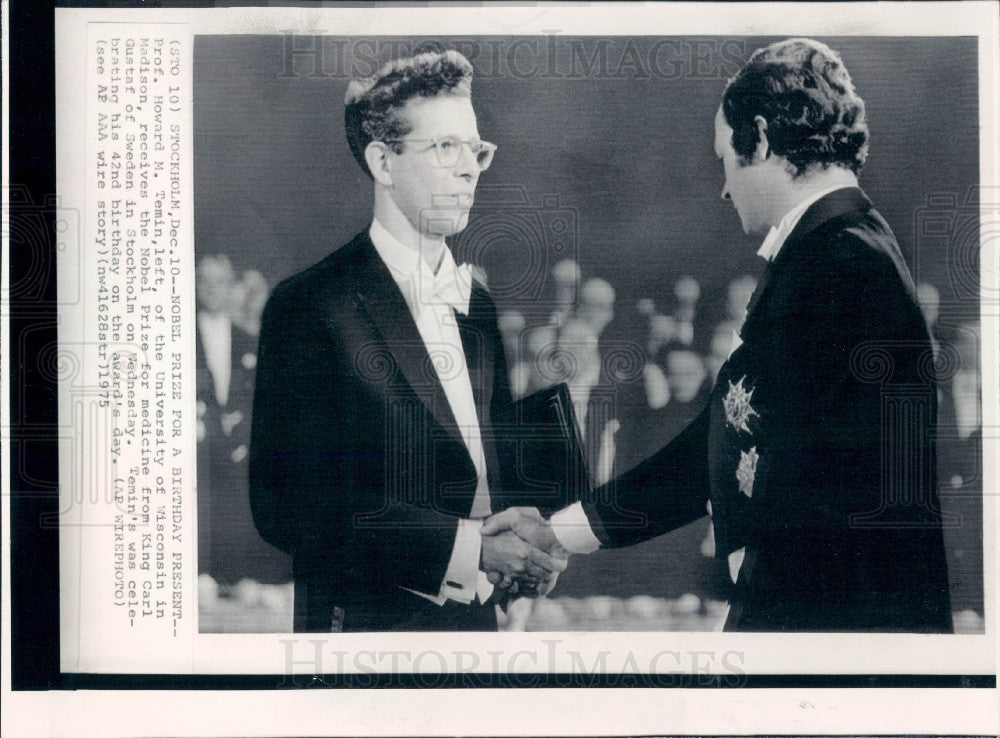 1975 Univ WI Nobel Prize Prof Howard Temin Press Photo - Historic Images