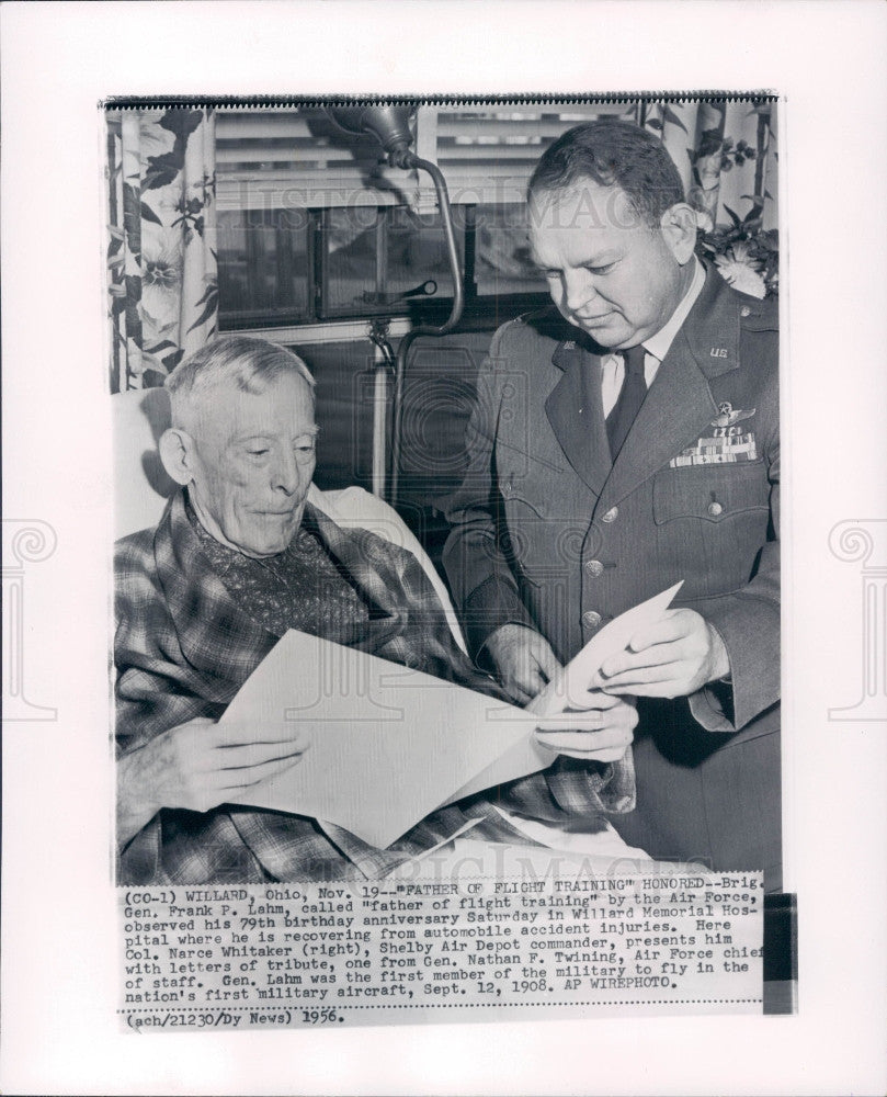 1956 General Frank Lahm First Army Pilot Press Photo - Historic Images