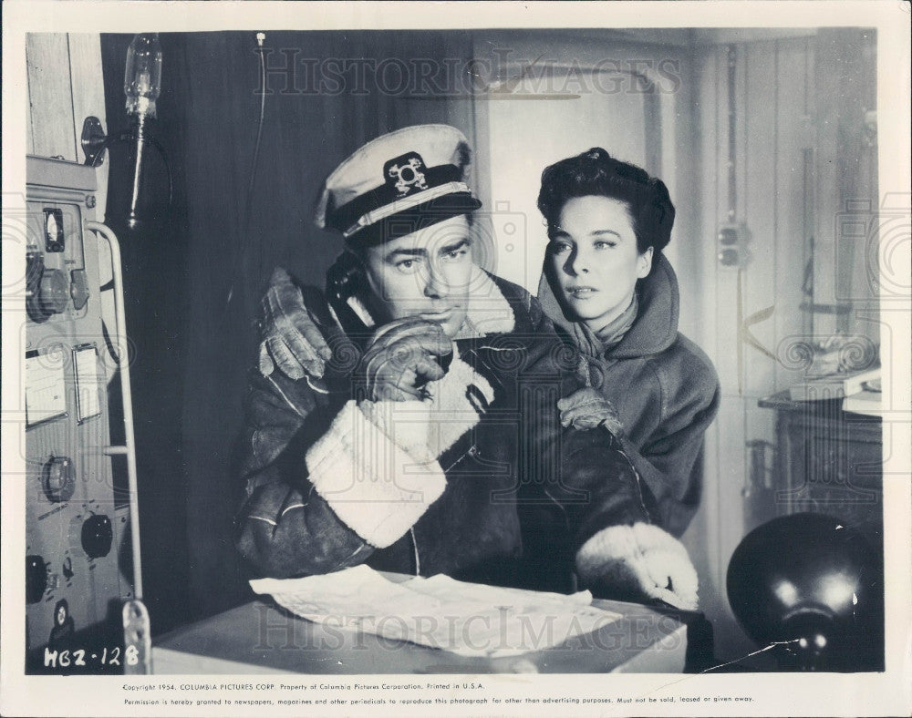 1954 Actors Joan Tetzel &amp; Alan Ladd Press Photo - Historic Images